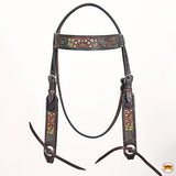 HILASON Western Horse Headstall Breast Collar Leather Brown