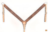 HILASON Western Horse Headstall Breast Collar Leather Tan