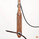 HILASON Western Horse Headstall Breast Collar Leather Tan