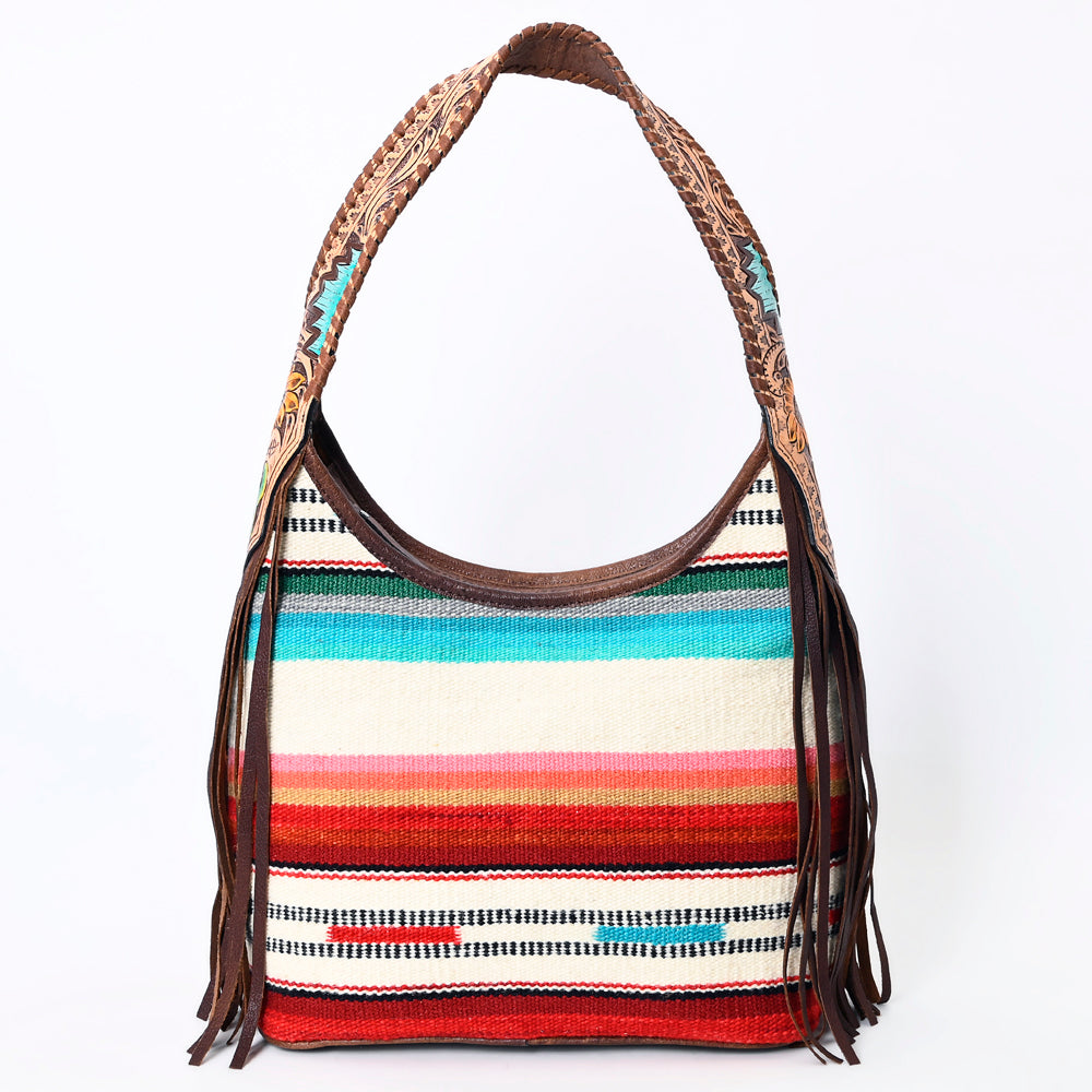 American Darling Hobo Hair-On Saddle Blanket Fabric Genuine Leather Western Women Bag | Handbag Purse Bags for Wallet Cute