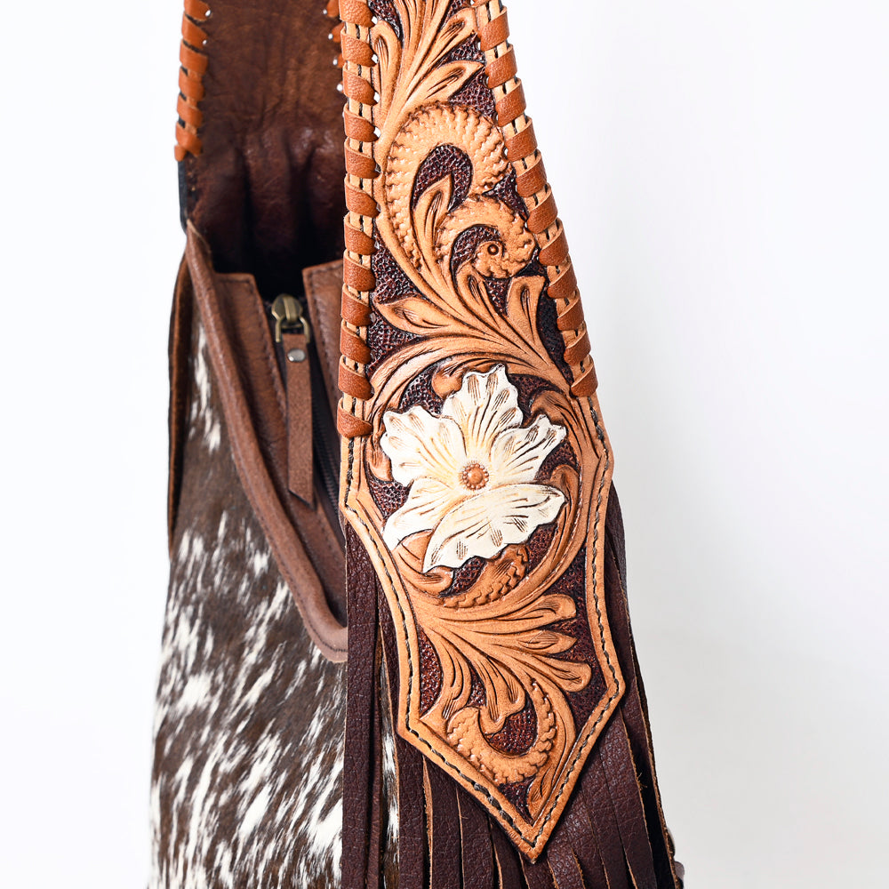 American Darling Hobo Hair-On Saddle Blanket Fabric Genuine Leather Western Women Bag | Handbag Purse Bags for Wallet Cute