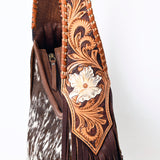 American Darling Hobo Hair-On Saddle Blanket Fabric Genuine Leather Western Women Bag | Handbag Purse Bags for Wallet Cute