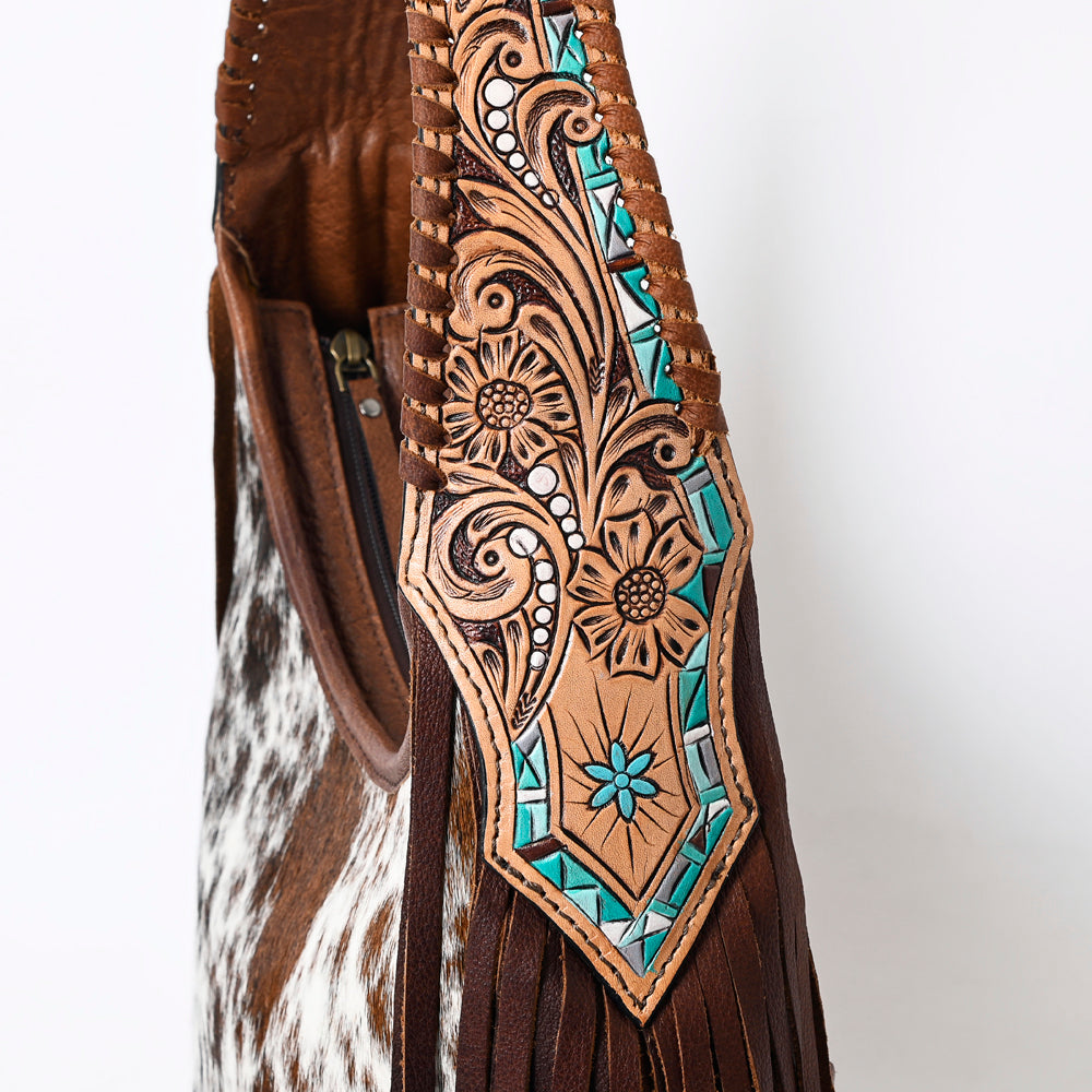 American Darling Hobo Hair-On Saddle Blanket Fabric Genuine Leather Western Women Bag | Handbag Purse Bags for Wallet Cute