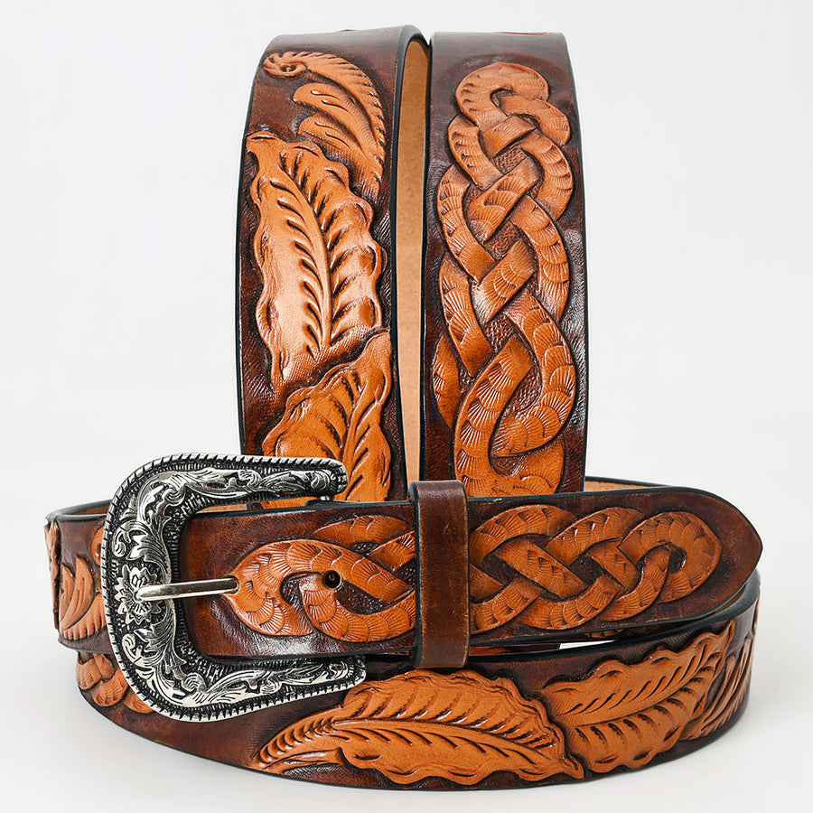 Beautifully hand tooled Genuine American Leather Belt Men and Women - Uhorse