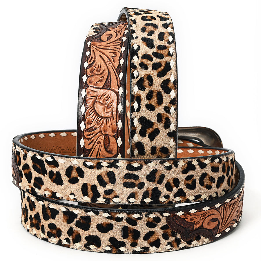 American Darling Beautifully Hand Tooled Brown Genuine Leather Belt Men and Women Western with Removable Buckle