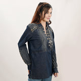 American Darling ADDR001-L 100% Cotton Denim Women Shirt Jacket Dress Ladies Girl Top