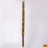 HILASON Western Genuine Leather Heavy Duty Dog Collar Floral Tooled