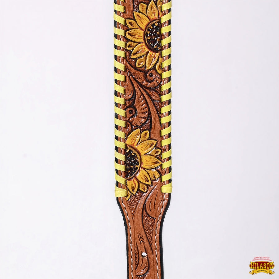 HILASON Western Genuine Leather Heavy Duty Dog Collar Floral Tooled Tan | for Dogs Comfortable