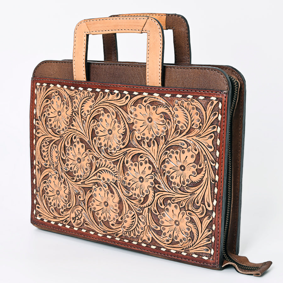 American Darling Western Hand Tooled Leather Briefcase Bag Genuine Leather - Uhorse