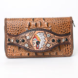 American Darling Clutch Crocodile Embossed Hand Tooled Genuine Leather Western Women Bag | Handbag Purse | Women Clutch | Wristlet Clutch | Travel Clutch | Leather Clutch | Clutch Clutch