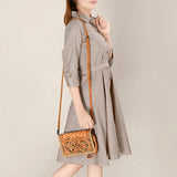 American Darling ORGANISER Upcycled Wool Genuine Leather women bag western handbag purse