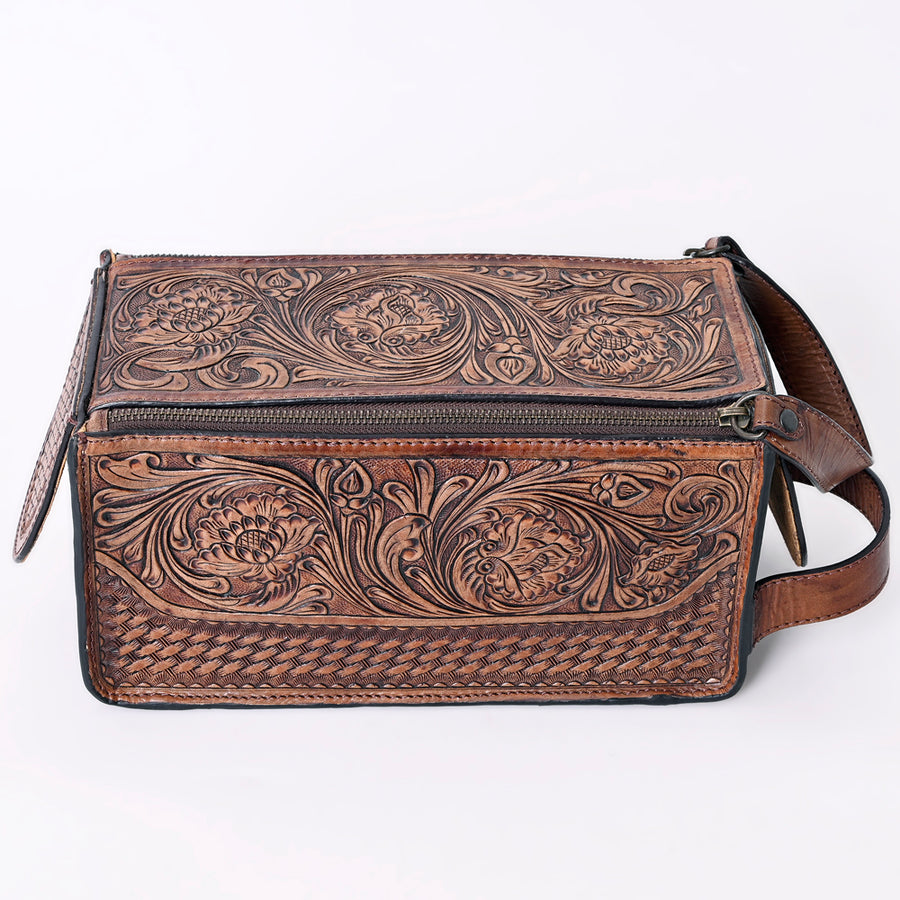 American Darling Toiletry Hand Tooled Genuine Leather Western Women Bag | Handbag Purse for