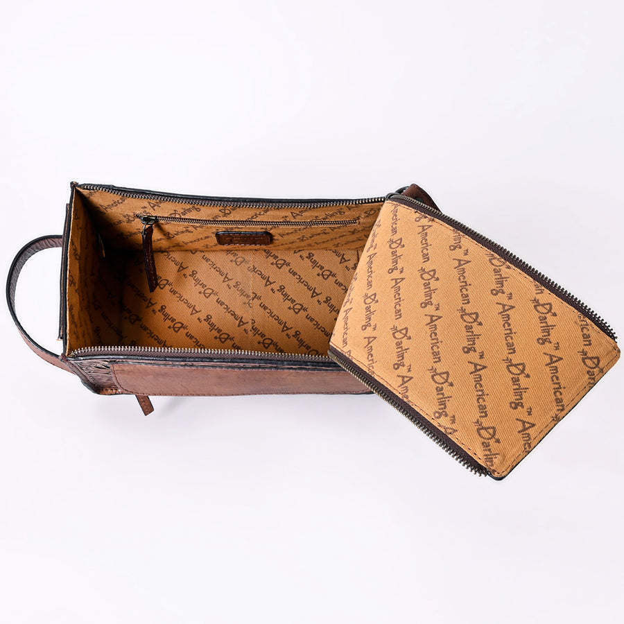 American Darling Toiletry Hand Tooled Genuine Leather Western Women Bag | Handbag Purse for