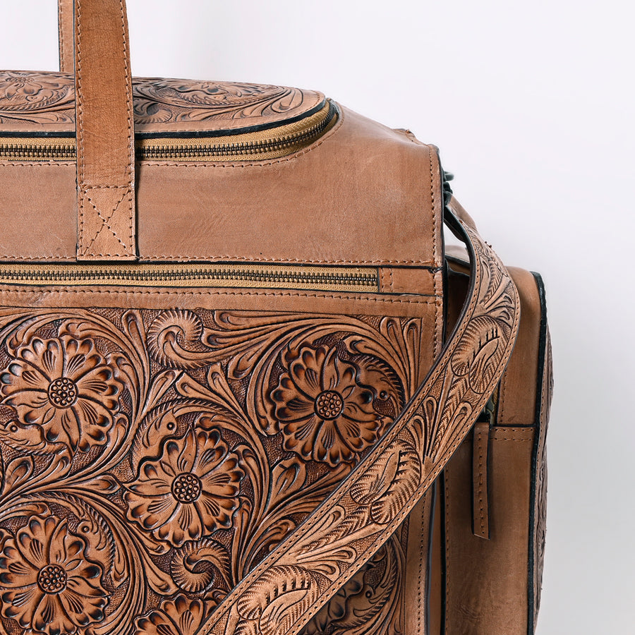 American Darling Duffel Hand Tooled Genuine Leather Western Women Bag | Duffel Weekend Travel Bags