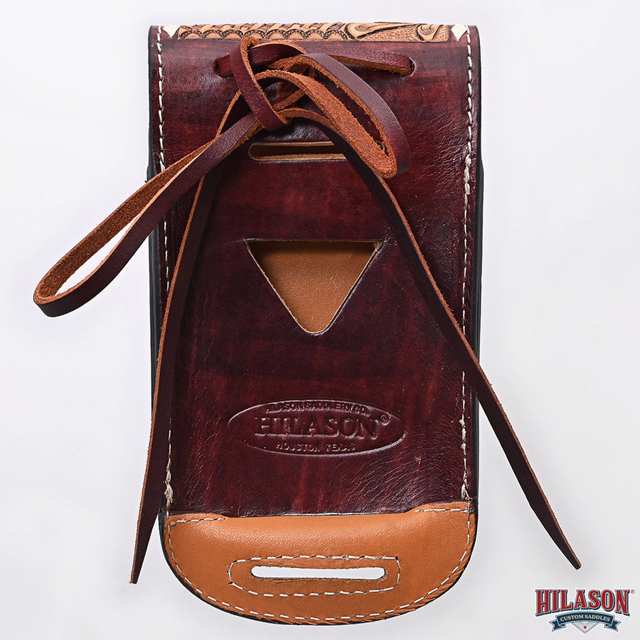 Hilason Basketweave Floral Cell Phone Case Tan American Leather