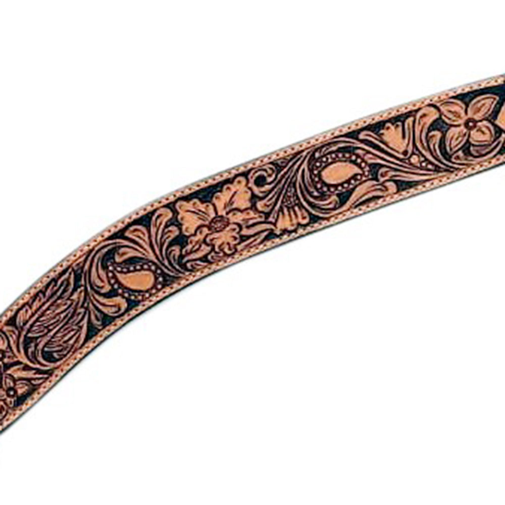 HILASON Western Horse Headstall & Breast Collar Tack Set American Leather Floral Carving Tan