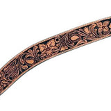 HILASON Western Horse Headstall & Breast Collar Tack Set American Leather Floral Carving Tan