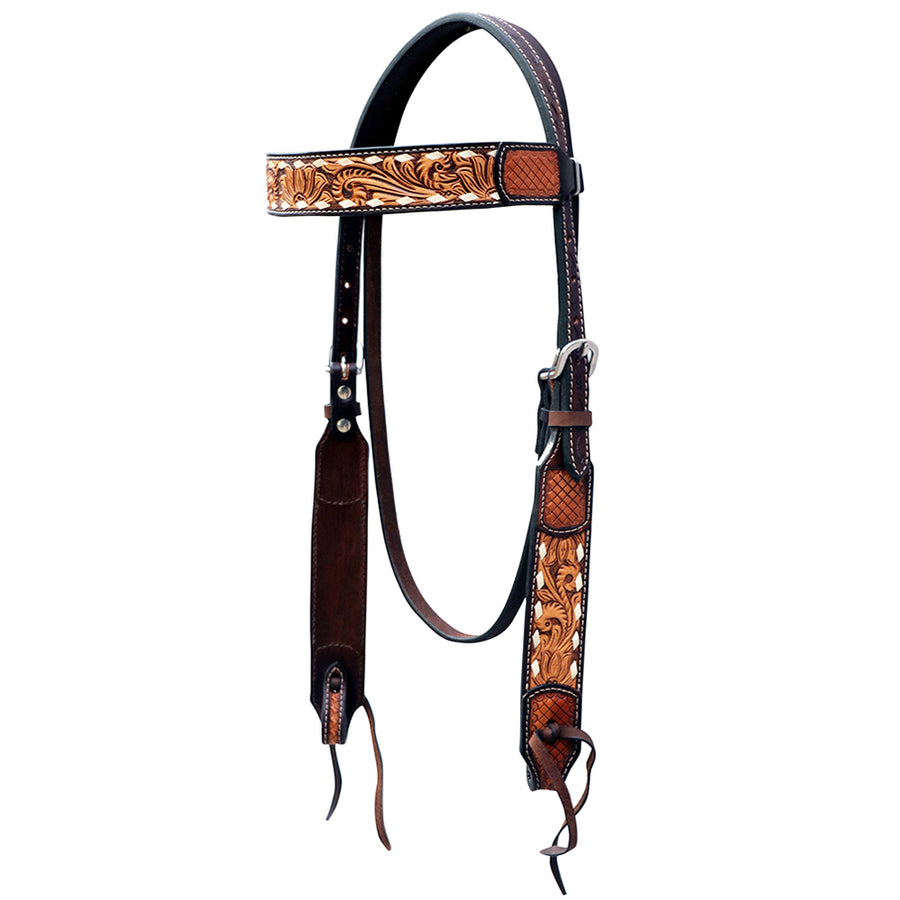 HILASON Western Leather Horse Headstall Breast Collar American Dark Brown Harness | Tack Set for Horses