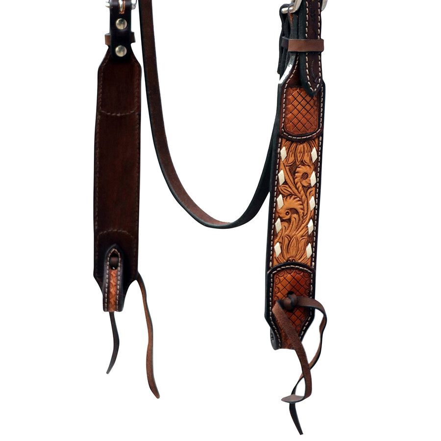 HILASON Western Leather Horse Headstall Breast Collar American Dark Brown Harness | Tack Set for Horses