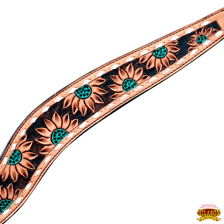 HILASON Western Horse Headstall Breast Collar Leather Dark Brown | Tack Set for Horses