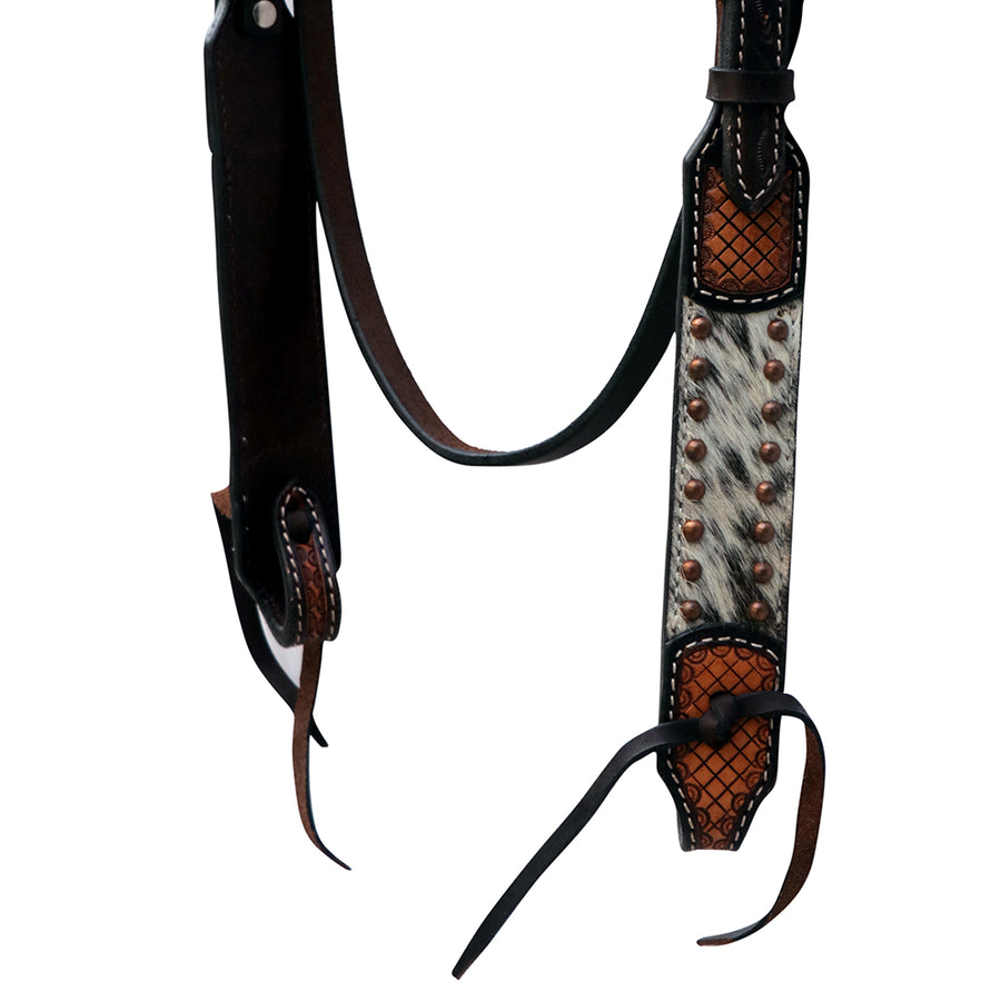 HILASON Western Horse Headstall Breast Collar Leather Dark Brown Harness | Tack Set for Horses