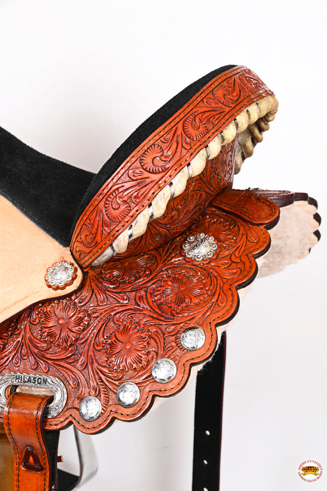 HILASON Flex Tree Western Horse Saddle American Leather Trail Barrel Racing | for Horses