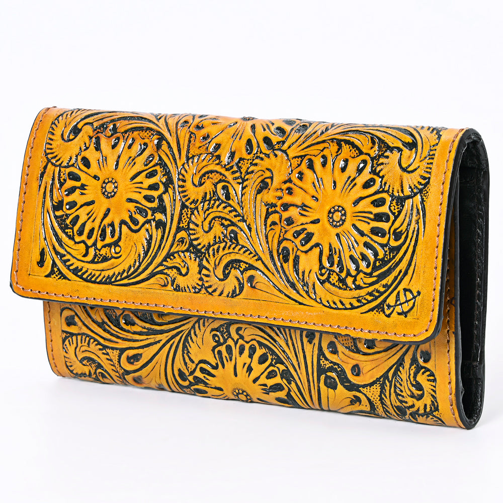 American Darling Wallet Hand Tooled Genuine Leather Western Women Bag | Wristlet Travel