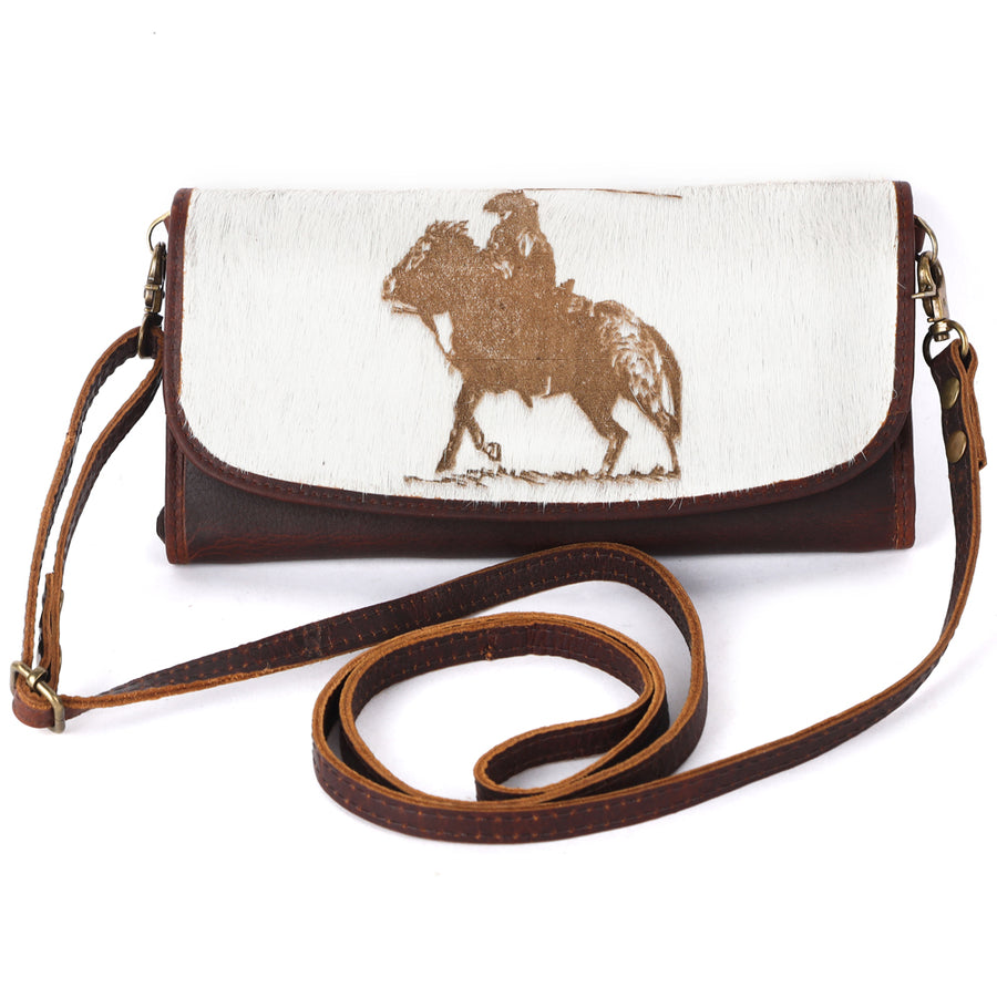American Darling Small Cross body Bag Genuine Vegetable Tanned Leather Wallet Purse Western Handbag 4in x 1in x 8in