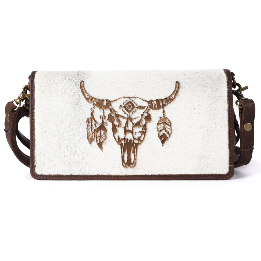 American Darling Organiser Bag, Hand Painted Western Leather, Vegetable Tanned Full Grain, 4in (H) X 8in (W) X 1.5in (D)
