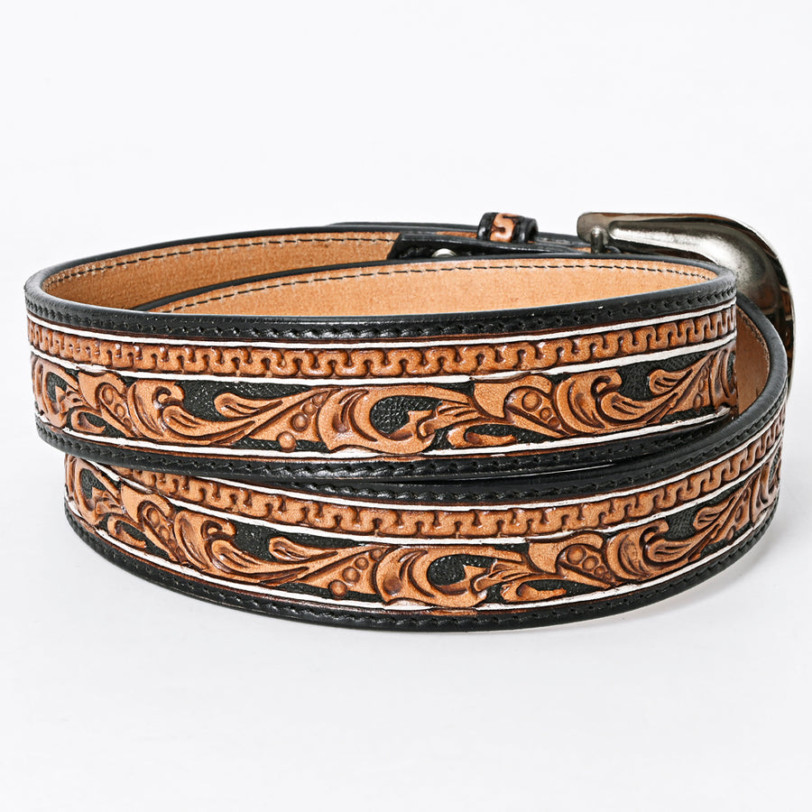 American Darling Beautifully Hand Tooled Tan Genuine Leather Belt Men and Women Western with Removable Buckle