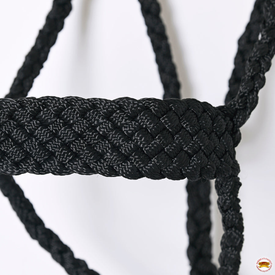 Hilason Braided Nylon Knotted Rope Horse Halter With 8 Ft. Lead Rope Heavy Duty Training Halter