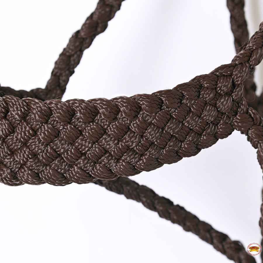 Hilason Braided Nylon Knotted Rope Horse Halter With 8 Ft. Lead Rope Heavy Duty Training Halter