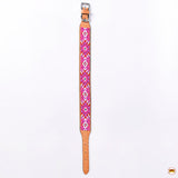 Hilason Western Style Heavy Duty Beaded American Leather Pet Dog Collar