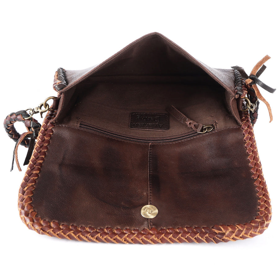 American Darling Wallet Western Genuine Leather Handcrafted Purse with Turquoise Stone and Braided Detail