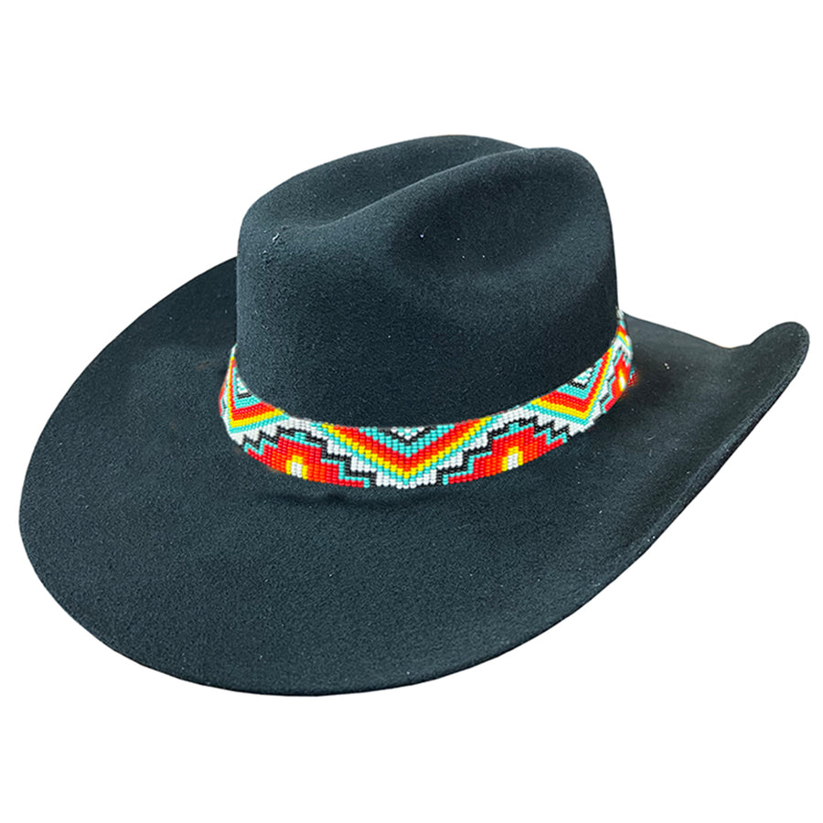 HILASON Vibrant Beaded Cowboy Hat Band for Men and Women Adjustable Leather Tie - Uhorse