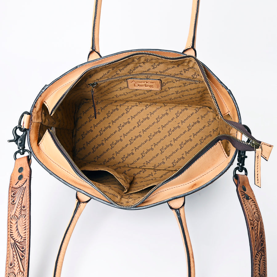 American Darling Tote Hand Tooled Genuine Leather Western Women Bag Handbag Purse | Casual