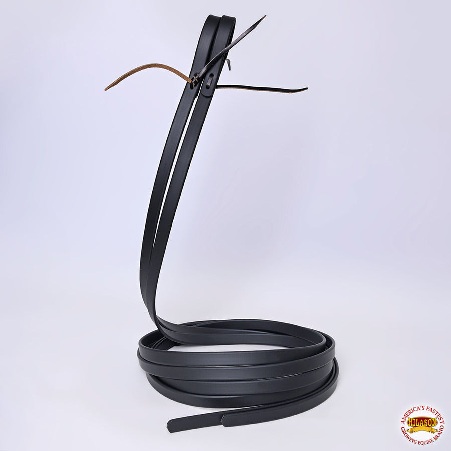 HILASON HilaCore Western Horse Split Rein Black, All-Weather Coated Webbing