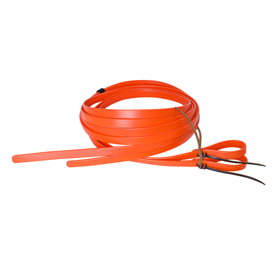 HILASON Western Biothane Leather Horse Split Rein Orange - Uhorse