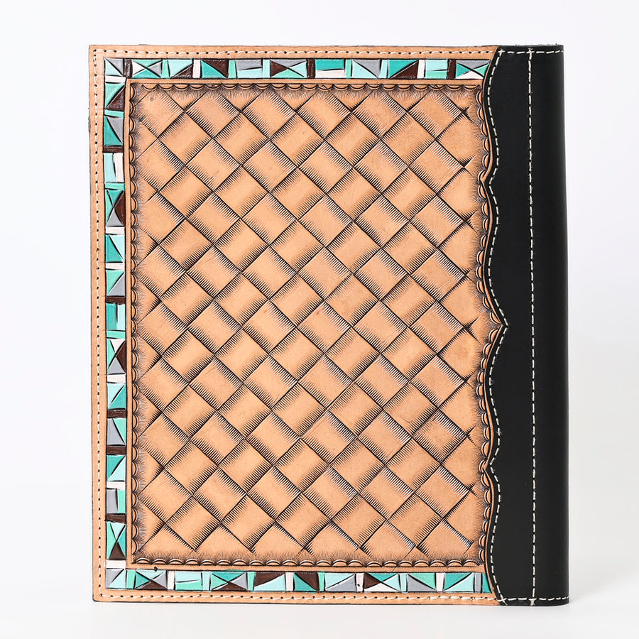 American Darling Western Portfolio Bag Hand Tooled Floral Carved Genuine Leather Document Holder 12in (H) X 9.5in (W)