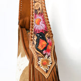 American Darling Hobo Hair-On Saddle Blanket Fabric Genuine Leather Western Women Bag | Handbag Purse Bags for Wallet Cute