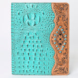 American Darling Portfolio Bag Hand Tooled Crocodile embossed Genuine Leather women bag western handbag purse