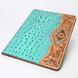 American Darling Portfolio Bag Hand Tooled Crocodile embossed Genuine Leather women bag western handbag purse