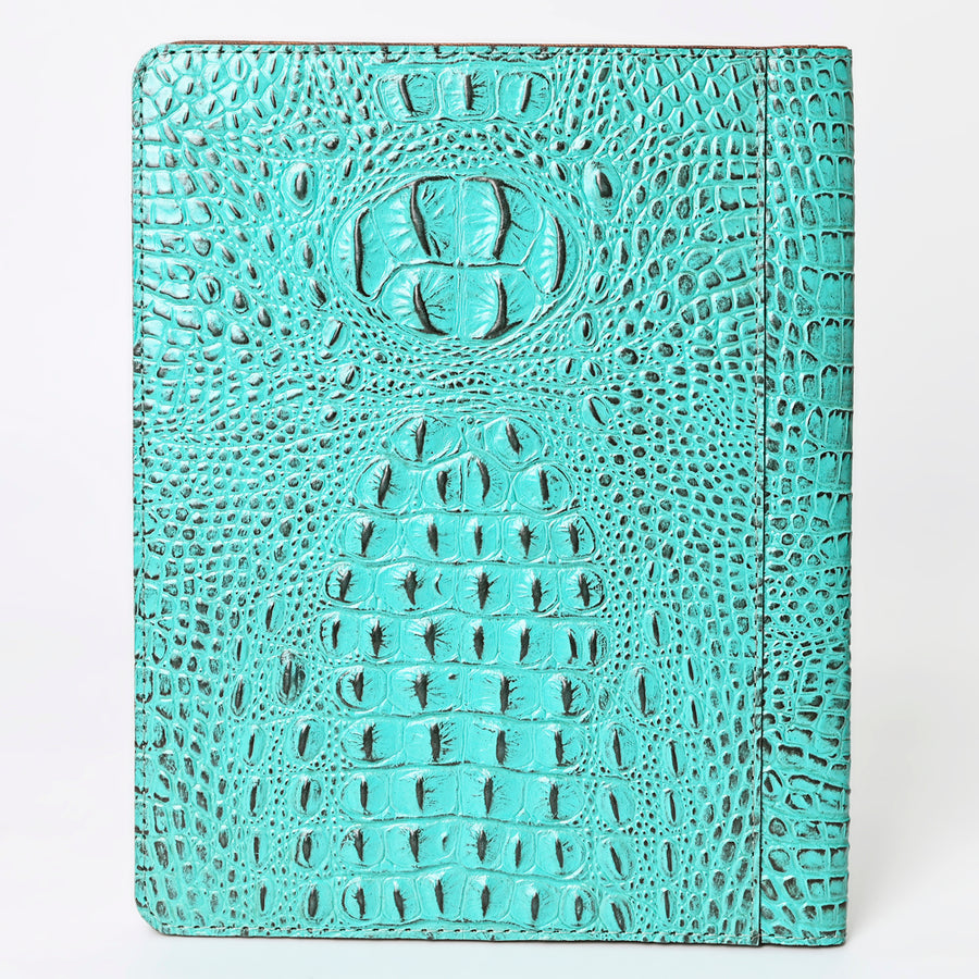 American Darling Portfolio Bag Hand Tooled Crocodile Embossed Genuine Leather Western Women | Student for Sketches