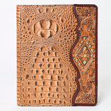 American Darling Portfolio Bag Hand Tooled Crocodile embossed Genuine Leather women bag western handbag purse