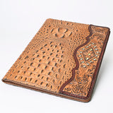 American Darling Portfolio Bag Hand Tooled Crocodile embossed Genuine Leather women bag western handbag purse