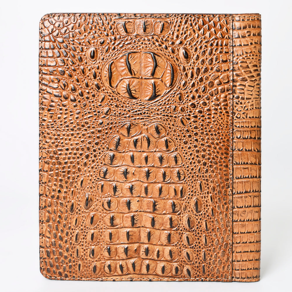 American Darling Portfolio Bag Hand Tooled Crocodile embossed Genuine Leather women bag western handbag purse