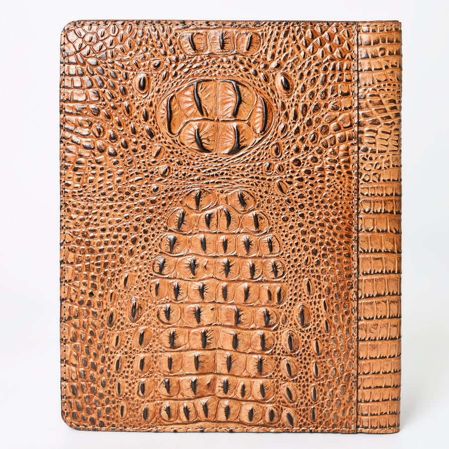 American Darling Portfolio Bag Hand Tooled Crocodile Embossed Genuine Leather Western Women | Student for Sketches