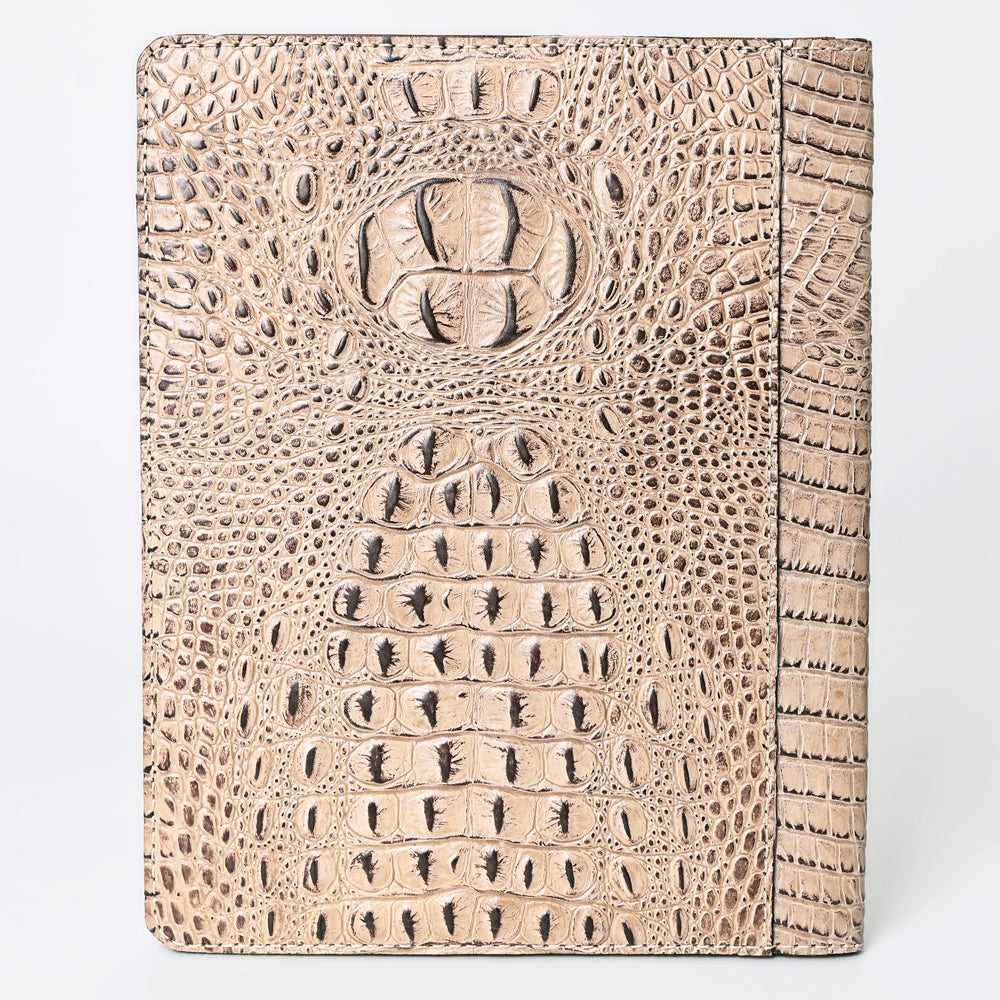 American Darling Portfolio Bag Hand Tooled Crocodile embossed Genuine Leather women bag western handbag purse