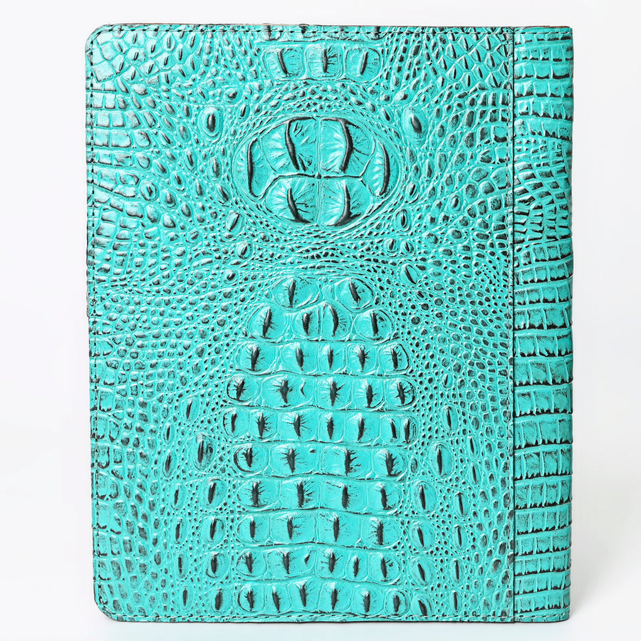 American Darling Portfolio Bag Hand Tooled Crocodile Embossed Genuine Leather Western Women | Student for Sketches