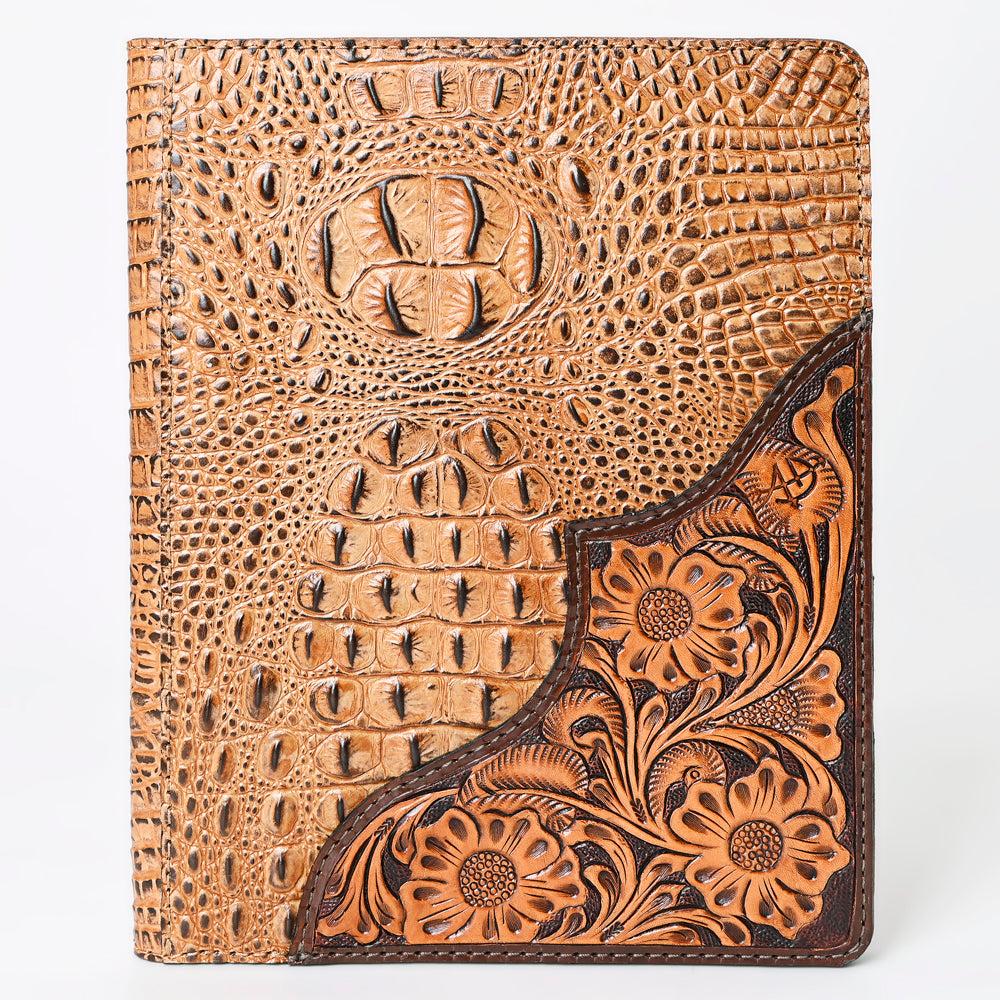 American Darling Portfolio Bag Hand Tooled Crocodile embossed Genuine Leather women bag western handbag purse